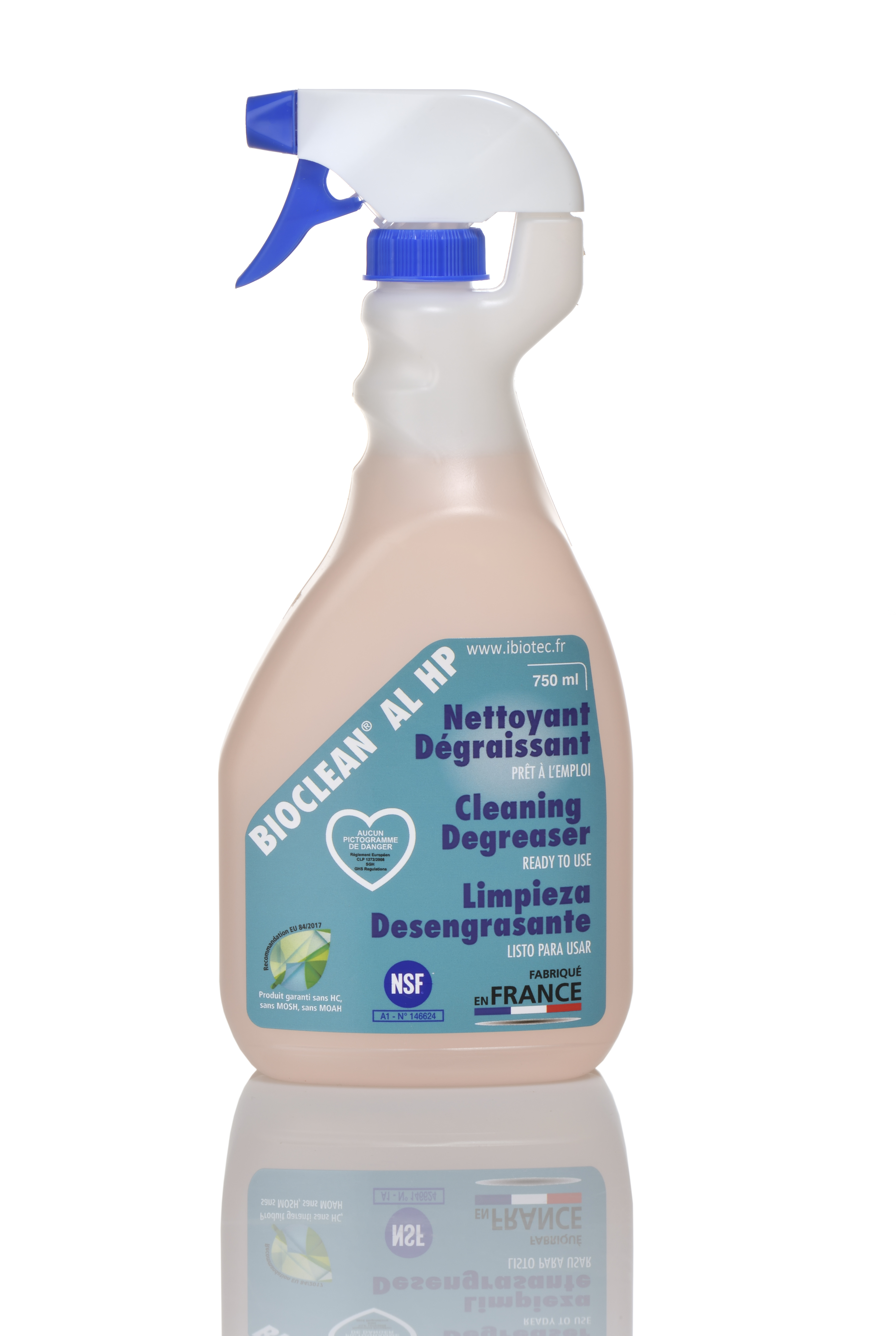 Kraftigt vaskemiddel med 4 funktioner, rengøringsmiddel, affedtningsmiddel, afkalkningsmiddel, dekontamineringsmiddel. NSF A1-godkendt. Uden kulbrinter MOSH/POSH MOAH. Uden faresymboler Detekterbar DETECT BLUE(r) diffussør. Bionedbrydelig Kan bruges på alle overflader, alle substrater. BIOCLEAN AL HP vaskemiddel IBIOTEC, klar til brug, NSF H1-godkendt, flammesikkert, uden faresymboler, uden KULBRINTER, MOSH, MOAH, til fjernelse af genstridige forureninger af organisk eller uorganisk oprindelse. Produkt til industriel brug. produkter uden mosh posh moah. fedt uden mosh posh moah. smøremiddel uden mosh posh moah. opløsningmiddel uden mosh posh moah. affedtningsmiddel uden mosh posh moah. rengøringsmiddel uden mosh posh moah. olier uden mosh posh moah. MOSH MOAH bestemmelse. MOSH POSH MOAH